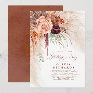 Pampas Grass Terracotta Seaside Birthday Invatio Inbjudningar