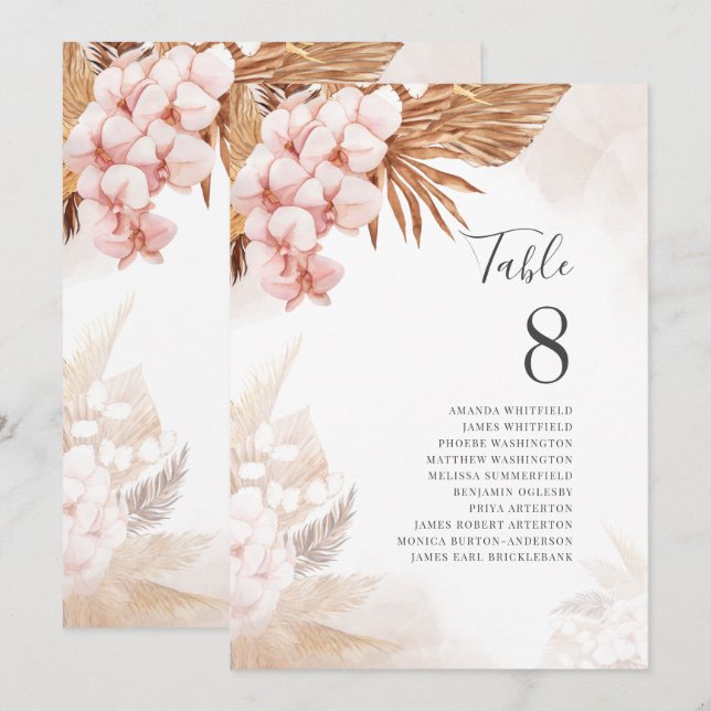 Pampas Grass Terracotta Sittande Bordsnummer 8 (Fram/baksida)