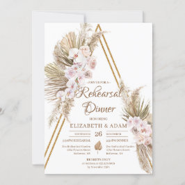 Pampas Grass Torkad Handflatan Ro Guld Inbjudningar