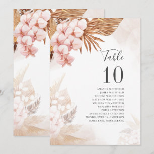 Pampas Grass Torkat Handflatan Bröllop Bordsnummer