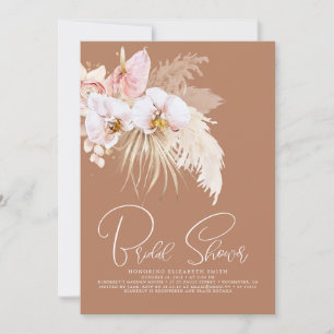 Pampas Grass Tropical Blommigt Boho Möhippa Inbjudningar