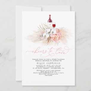 Pampas Grass Vin Tasting Rosa Möhippa Inbjudningar