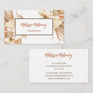 Pampas Grass Watercolor Boho Visitkort