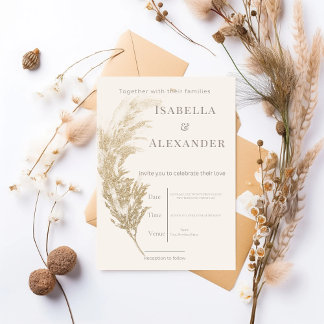 Pampas Grass Wedding Invitation Inbjudningar