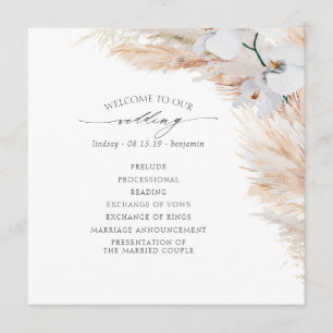 Pampas Grass White Orchids Tropical Bröllop Program