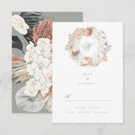 Pampas Grönt för andningsförlust Monogram Elegant OSA Kort