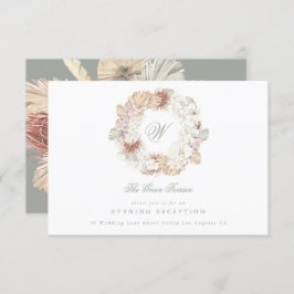 Pampas Krans Moss Sagegrön Monogram Elegant Tilläggskort