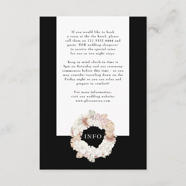 Pampas Krans Onyx Svart Premium Elegant Monogram Tilläggskort (Framsida)