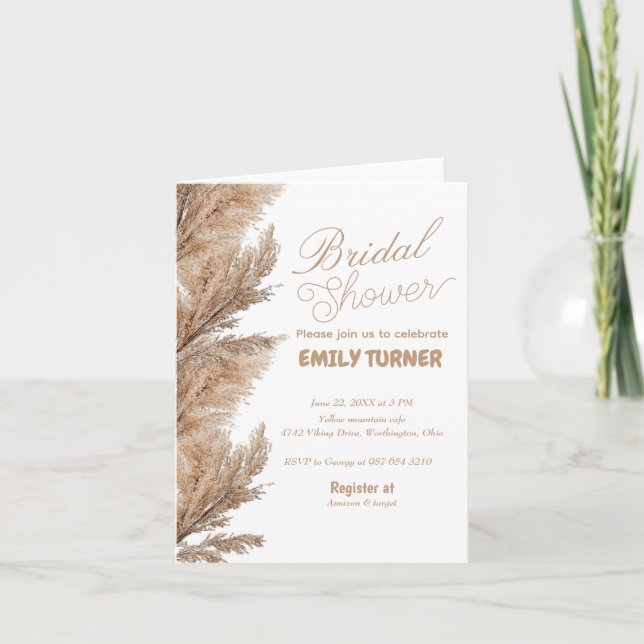 Pampas minimalistiska möhippa inbjudan (Framsida)