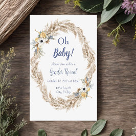 Pampas Neutralt Tone Boho Gender Reveal-inbjudan Inbjudningar