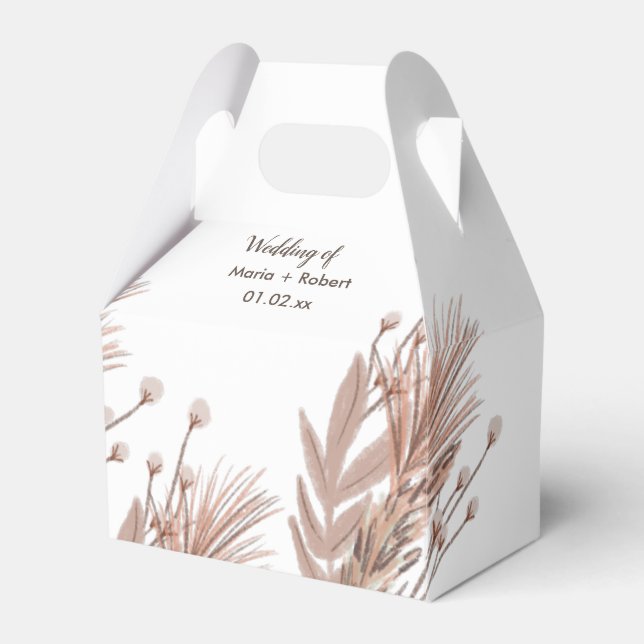 Pampas och bomullsväxter Botanisk bröllopsdekorati Presentaskar (Framsidan Sidan)
