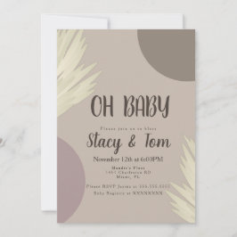 Pampas Organiska Former Boho Babyfirande Inbjudningar