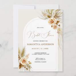 Pampas pelames vattencolor boho Möhippa Inbjudningar