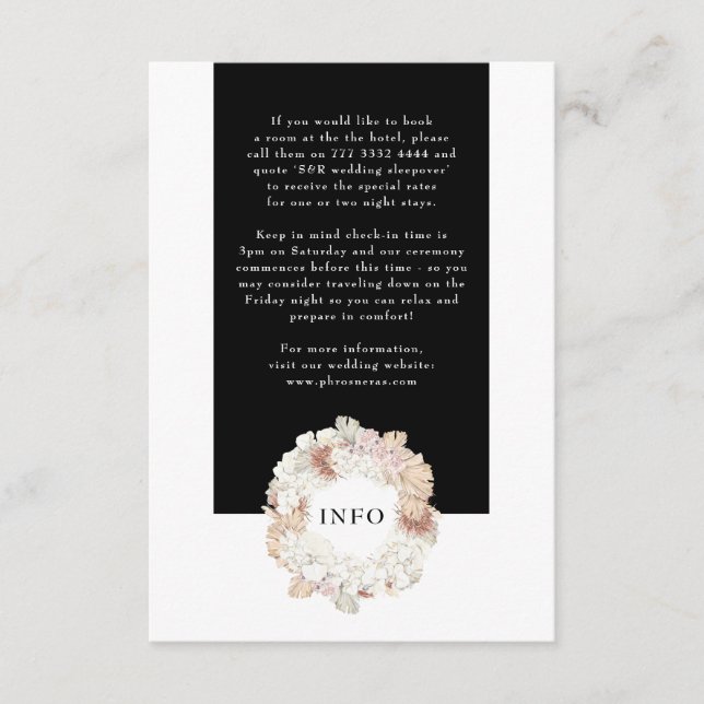 Pampas WandeDERModern vit Elegant Monogram Enkel Tilläggskort (Framsida)