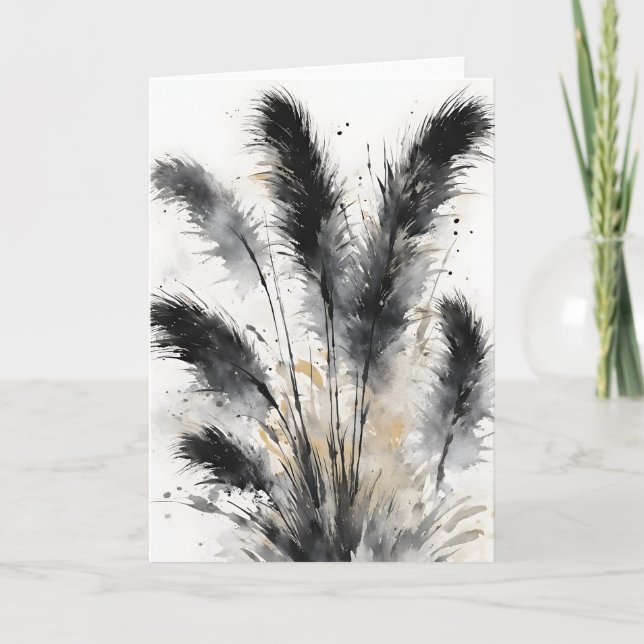Pampasgräs - Akvarellblommor Kort (Framsida)