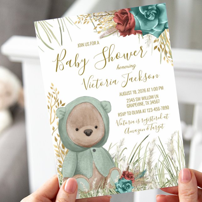 Pampasgräs Baby Shower Inbjudningar (Skapare uppladdad)