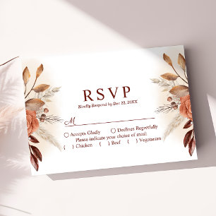 Pampasgräs Blommig Terrakotta Bröllop RSVP-kort OSA Kort