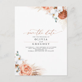 Pampasgräs Blommig Terrakotta Spara Datum Meddelande Vykort