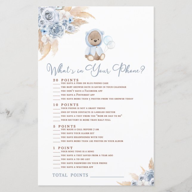 Pampasgräs Boho Björn Vad Finns I Din Telefon Lek (Framsida)