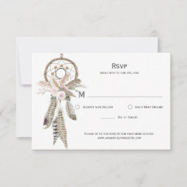 Pampasgräs Boho-fjädrar Drömfångare RSVP-kort OSA Kort