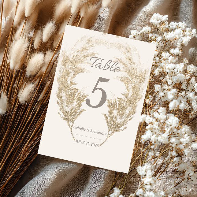 Pampasgräs Bordskort (Pampas Grass Table Card Number)