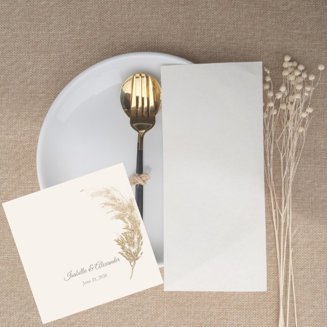 Pampasgräs Bordsserviett Pappersservett (Pampas Grass Standard Cocktail Table Napkin)