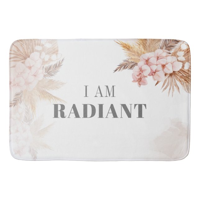 Pampasgräs Bröllopsdusch Blommig Botanisk Badrumsmatta (Framsidan)