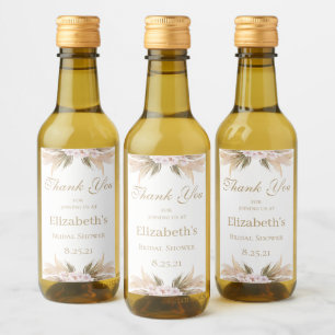 Pampasgräs  Bröllopsfest Miniflaska Etikett