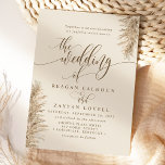 Pampasgräs Earthy Exotisk Kalligrafi Bröllop Inbjudningar<br><div class="desc">Pampasgräs Earthy Exotisk Kalligrafi Bröllopsinbjudan. Denna anpassade moderna bröllopsdesign kan enkelt anpassas med dina egna bröllopsdetaljer.</div>