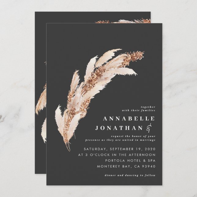 Pampasgräs, elegant bröllop (Fram/baksida)