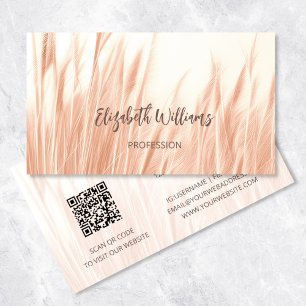 Pampasgräs Foto   QR-kod Affärsvisitkort Visitkort