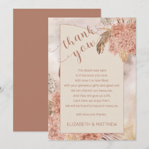 Pampasgräs   Hydrangeor Baby Shower Tacksamhetskor Tack Kort