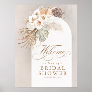 Pampasgräs Mjuk Blommig Bröllopsdusch Välkommen Poster