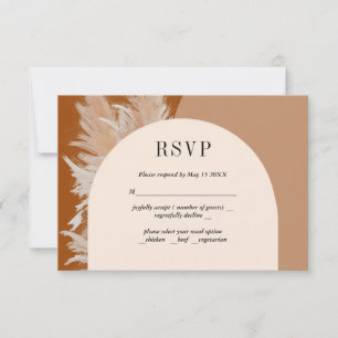 Pampasgräs och valv bröllops-RSVP-kort OSA Kort