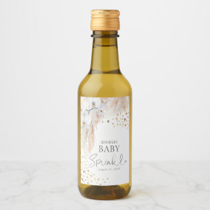 Pampasgräs och vita orkidéer Boho Vinetikett
