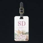 Pampasgräs, orkidéer, tropiska bladmanus bagagebricka<br><div class="desc">Pampas-gräs,  orkidéer,  tropiska bladmanus personlig namn och första utformning.</div>