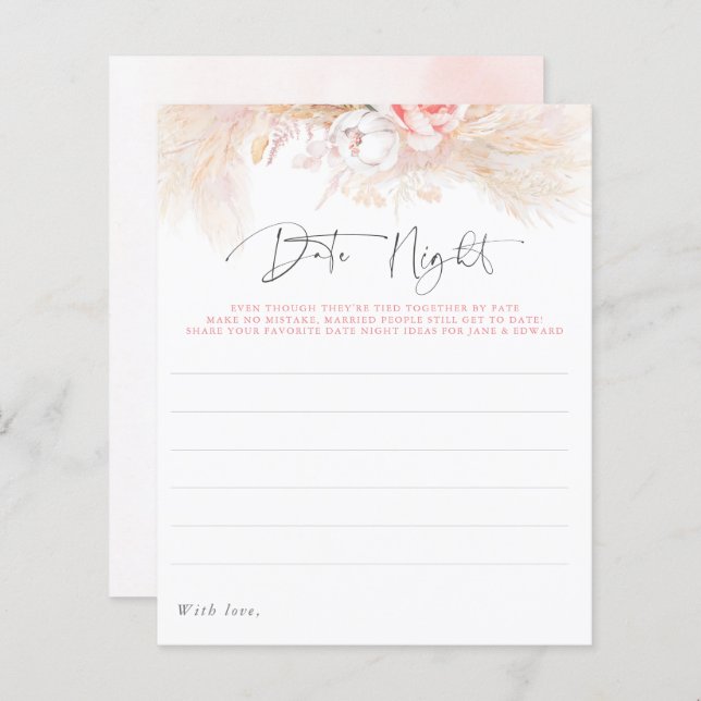 Pampasgräs Rosa Blommiga Datum Nattidéer (Fram/baksida)