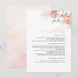 Pampasgräs Rosa Bröllopsdetaljer Tilläggskort