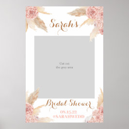 Pampasgräs Rosa Bröllopsdusch Foto Rekvisita Affis Poster