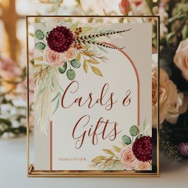 Pampasgräs Rustik Boho Terrakotta Kort Och Present Poster