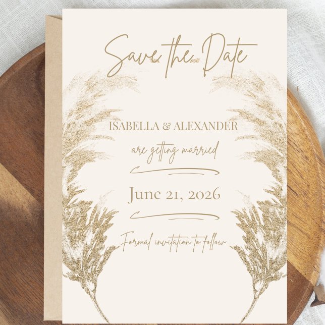 Pampasgräs Spara datumet (Pampas Grass Save the Date)