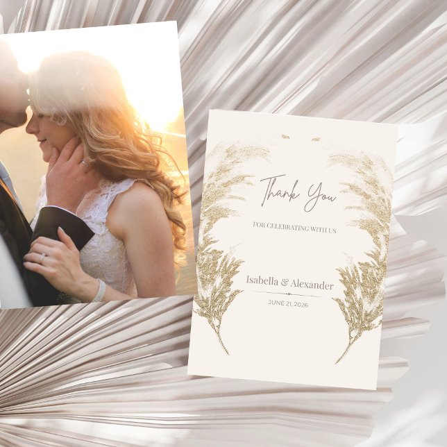 Pampasgräs Tacksamhetskort Inbjudningar (Pampas Grass Thank You Card)