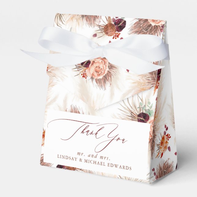 Pampasgräs Terrakotta Blommor Tropisk  Presentaskar (Framsidan Sidan)