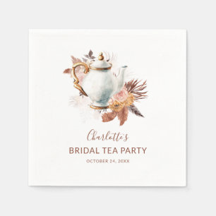 Pampasgräs Terrakotta Bröllops Tea Party Papper Pappersservett