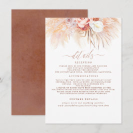 Pampasgräs Terrakotta Bröllopsdetaljer Tilläggskort