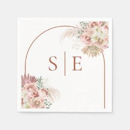 Pampasgräs Terrakotta valv Monogram Pappersservett