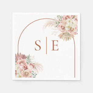 Pampasgräs Terrakotta valv Monogram Pappersservett