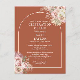 Pampasgräsbåge Celebration Of Life Begravning Vykort