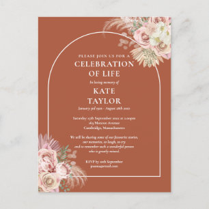 Pampasgräsbåge Celebration Of Life Begravning Vykort