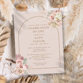 Pampasgräsbåge Celebration Of Life Begravning Vykort